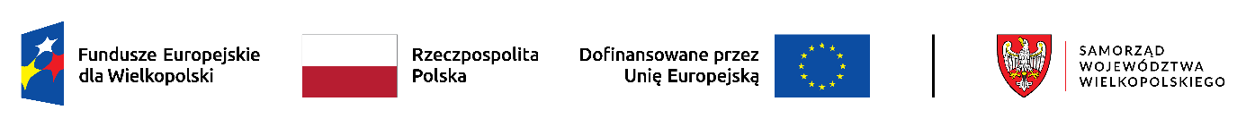 Fundusze Europejskie dla Wielkopolski · Rzeczpospolita Polska · Dofinansowane przez Unię Europejską · Samorząd Województwa Wielkopolskiego
